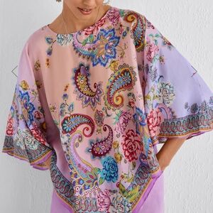 Johnny Was Koko Lounge Silk Poncho! Size S  So Gorgeous size S ( XS-M)